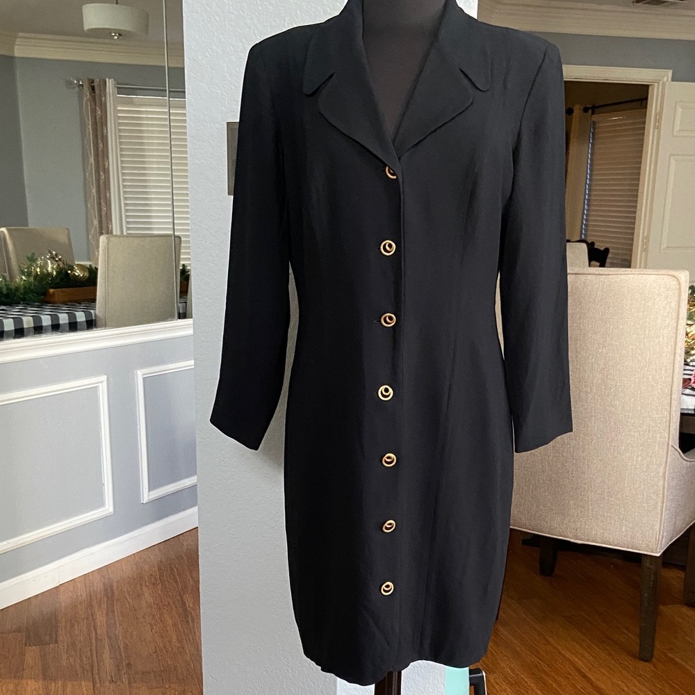 Liz Claiborne Black Blazer with Gold Buttons